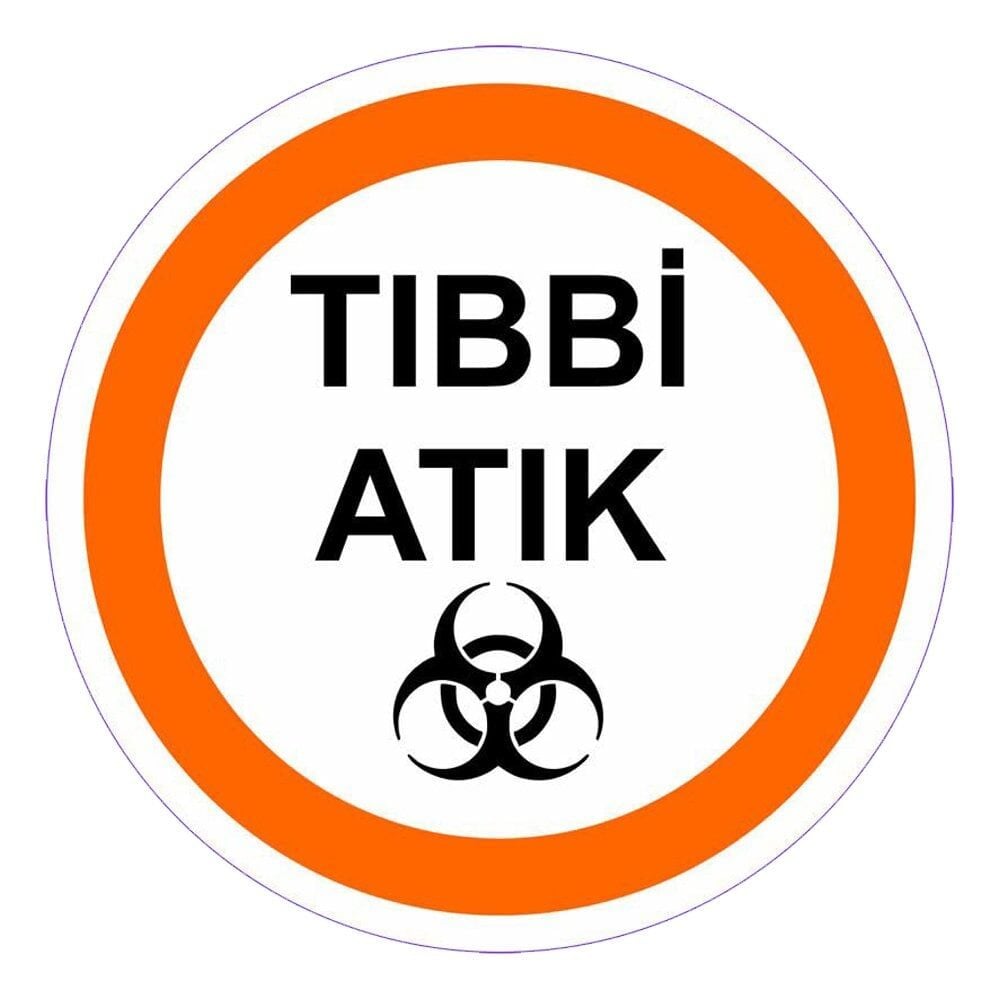 Tıbbi Atık Zemin Sticker 30x30 Laminasyonlu