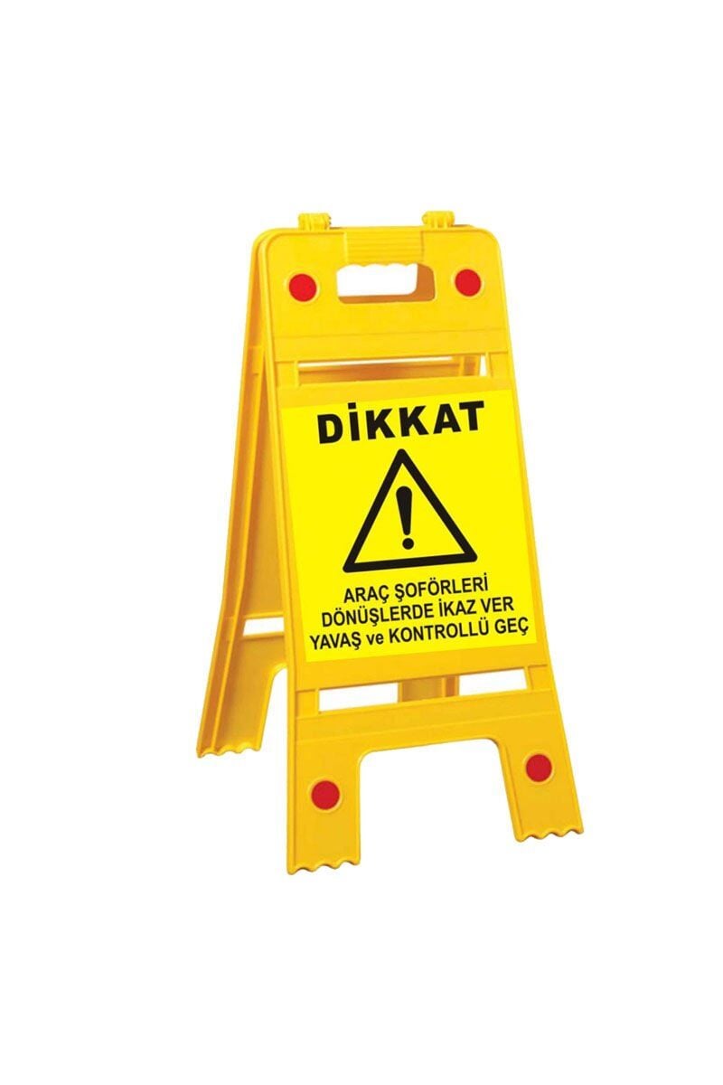 Araç Şoförleri Dönüşlerde İkaz Ver Yavaş ve Kontrollü Geç Portatif Ayaklı Levha