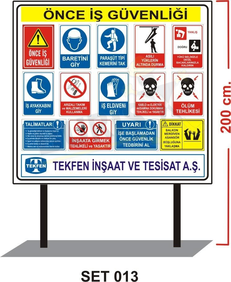 İnşaat Levha Seti 013 | Şantiye Uyarı Levha Seti