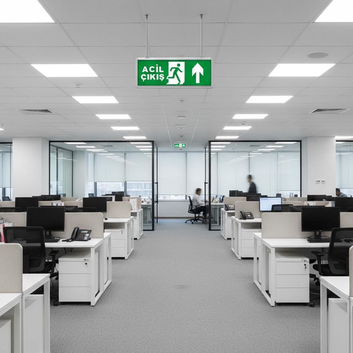 Çıkış Exit Ledli Armatür Aşağı Ok