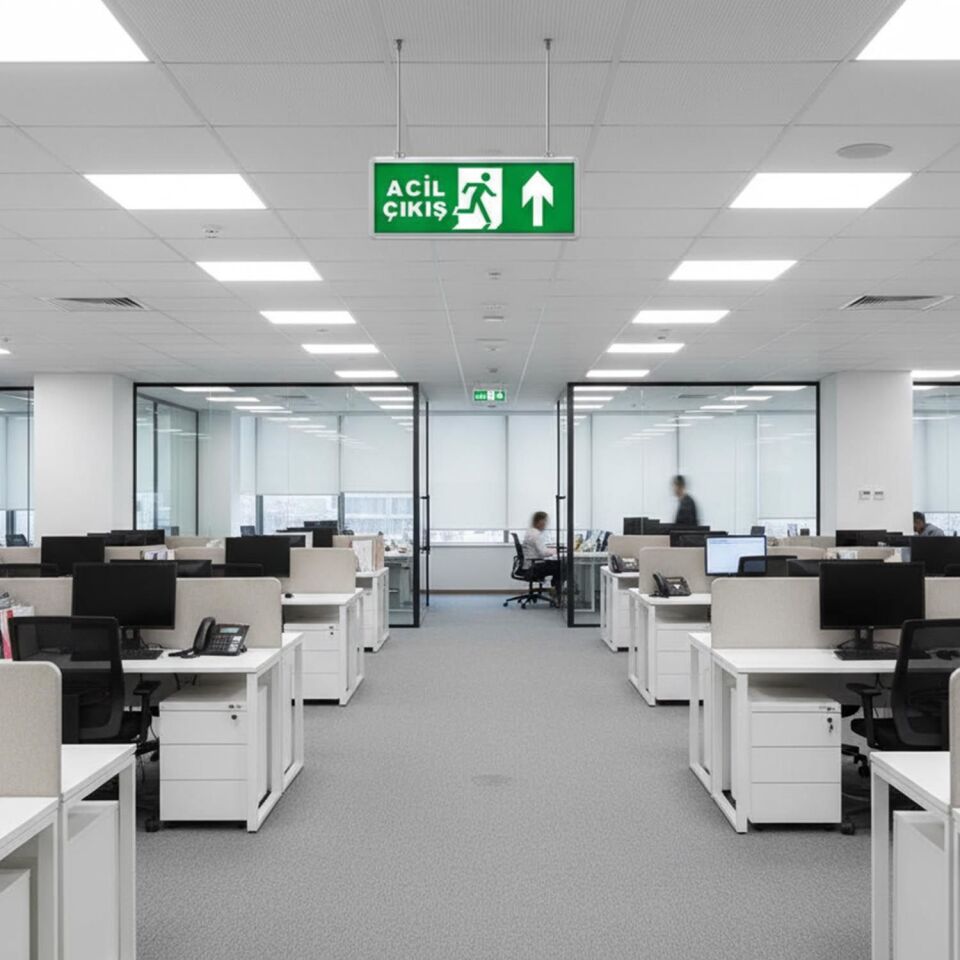 Çıkış Exit Ledli Armatür Aşağı Ok