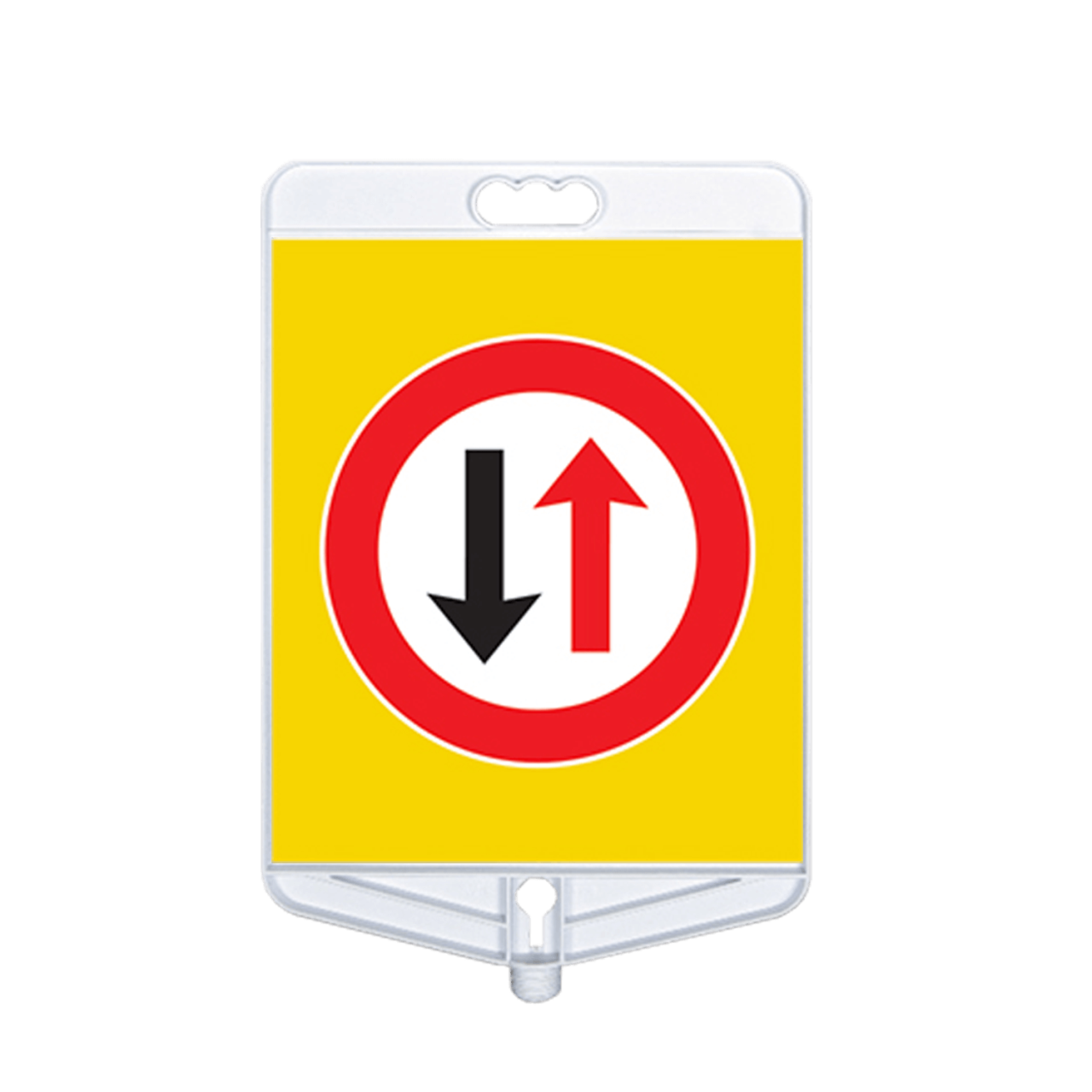 Dikkat İki Yönlü Trafik Tabelası Çift Taraflı  (9303)