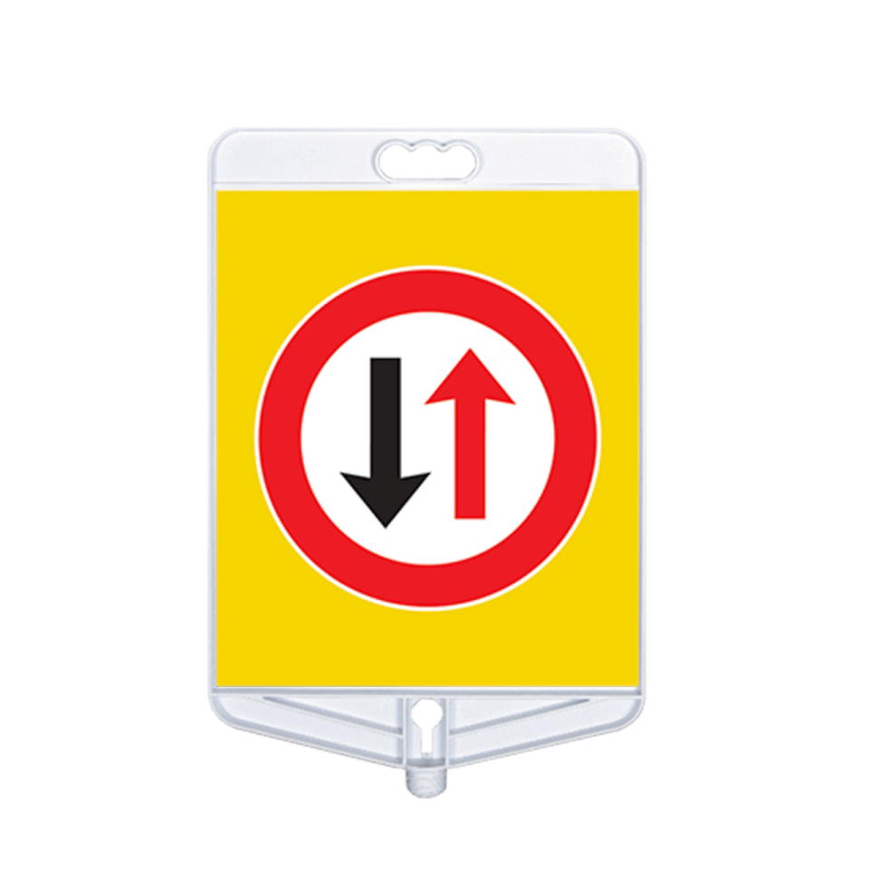 Dikkat İki Yönlü Trafik Tabelası Çift Taraflı  (9303)