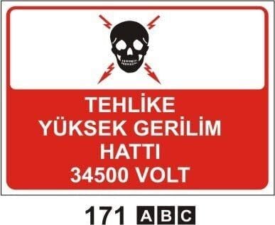 Tehlike Yüksek Gerilim Hattı 34500 V