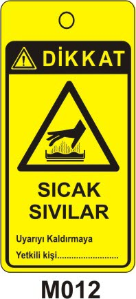 Sıcak Sıvılar (Asılabilir Etiket)