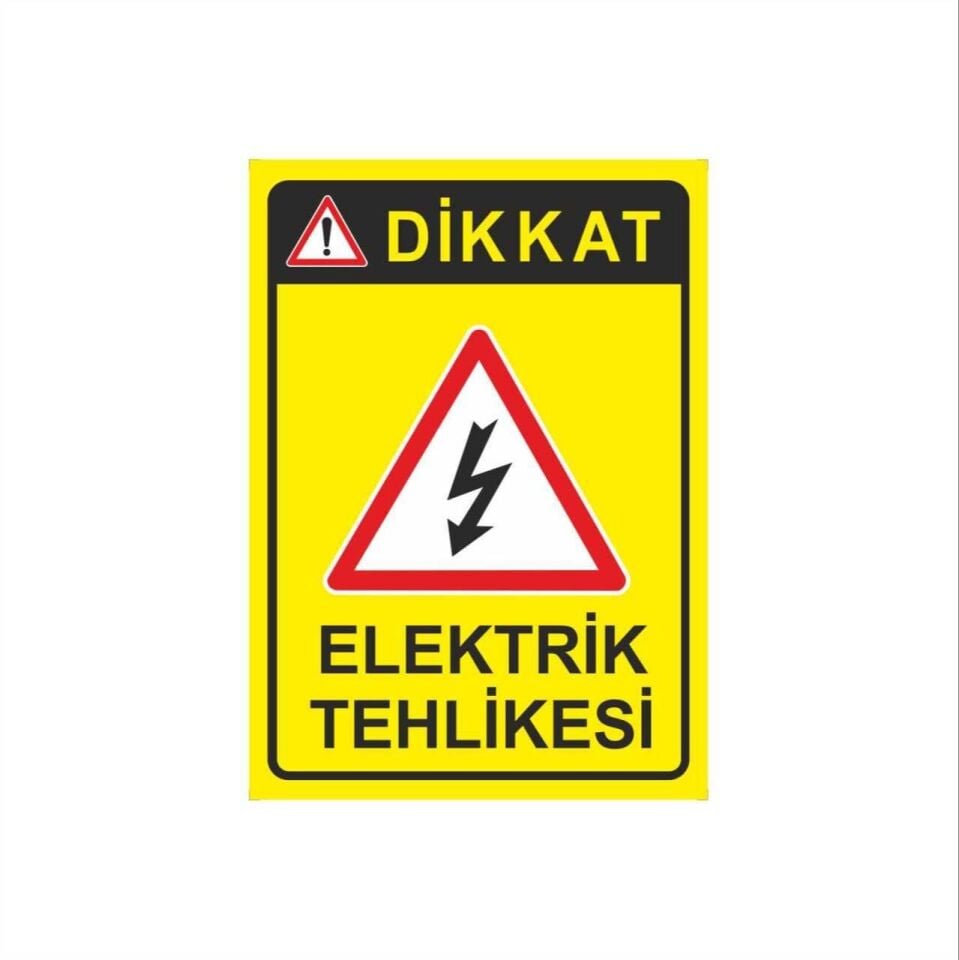 Dikkat Elektrik Tehlikesi Levhası