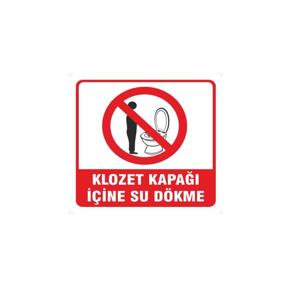Klozet Kapağı İçine Su Dökme Levhası