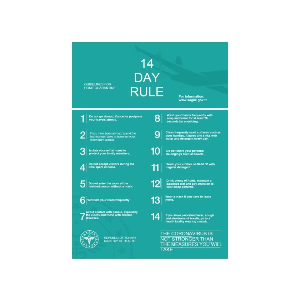 14 Gün Kuralı Levhası (İngilizce)