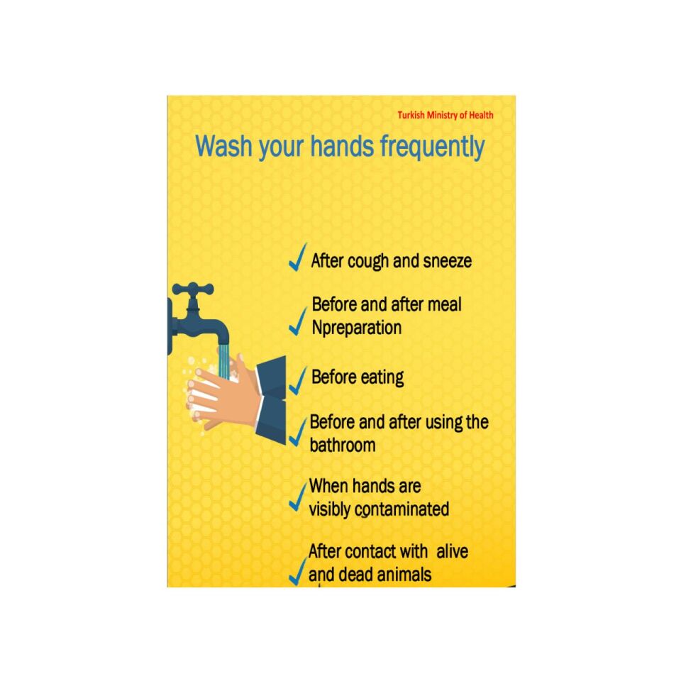 Ellerinizi Yıkayın Levhası (İngilizce)