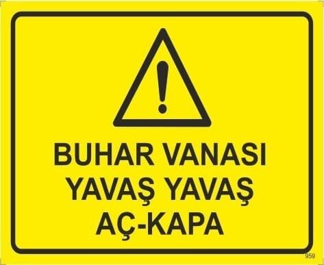 Buhar Vanası Yavaş Yavaş Aç Kapa Levhası