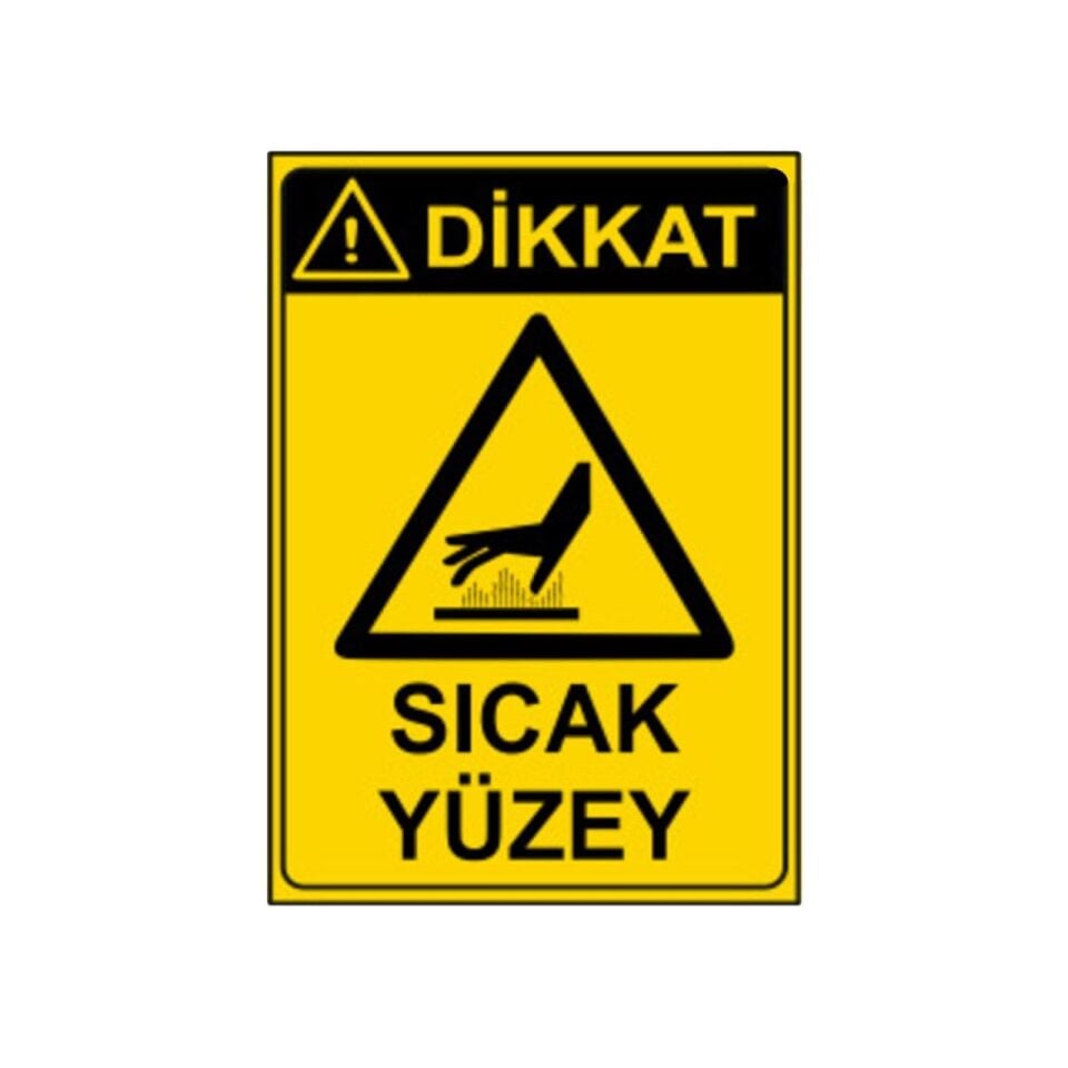 Dikkat Sıcak Yüzey Sticker Etiket (10x15 cm)