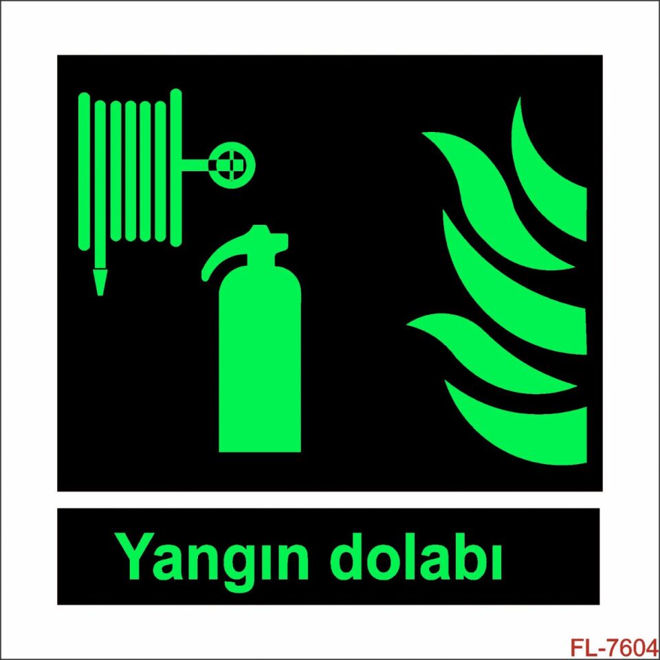 Yangın Dolabı Uyarı Levhası (Fotolümenli) 15x15 cm