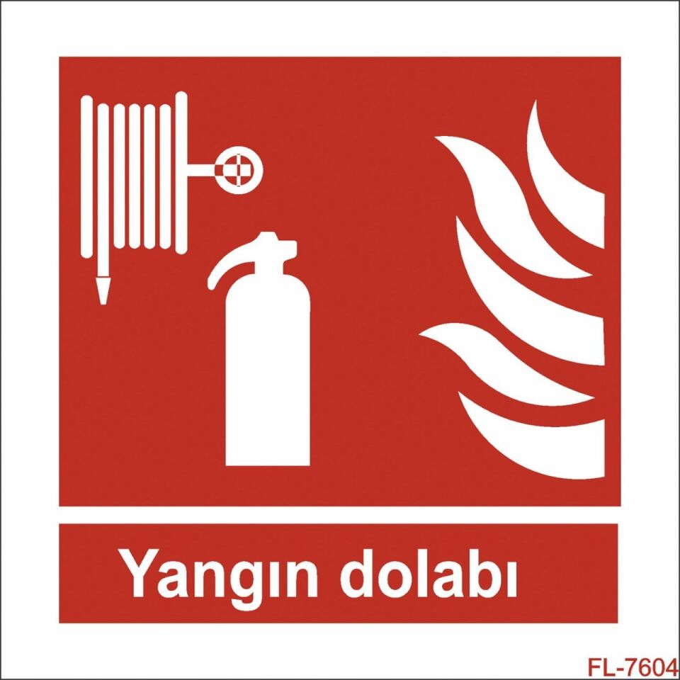 Yangın Dolabı Uyarı Levhası (Fotolümenli) 15x15 cm