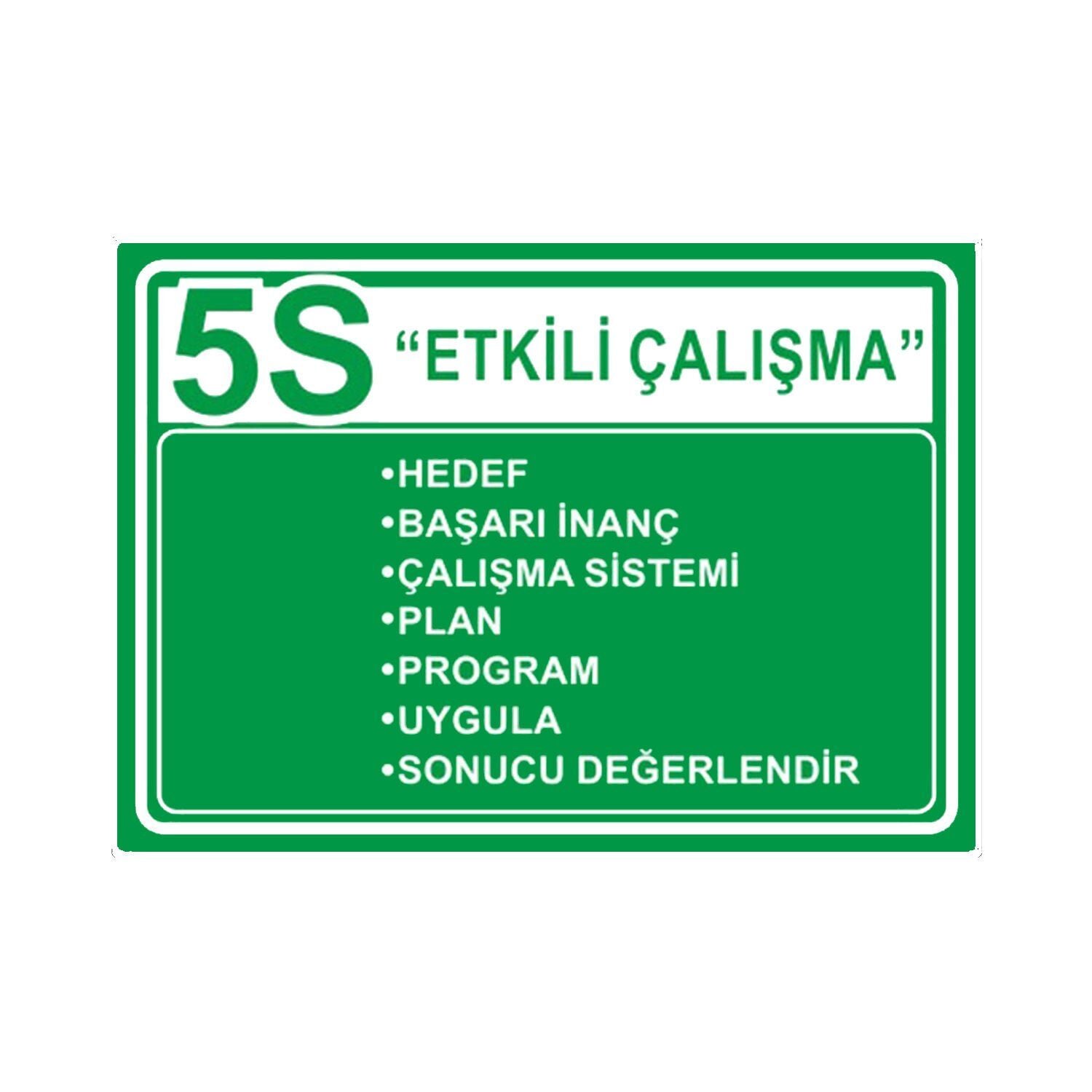 5S Etkili Çalışma Levhası 001 50x70 cm Dekota