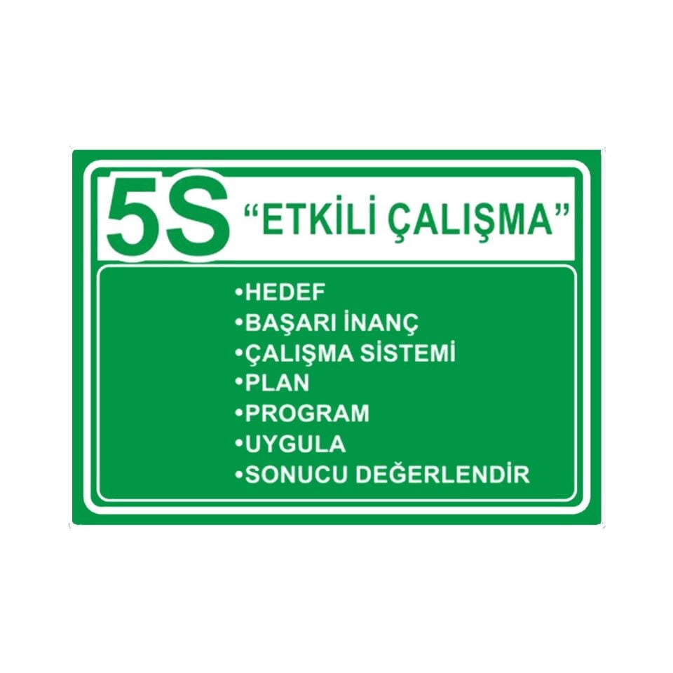 5S Etkili Çalışma Levhası 001 50x70 cm Dekota
