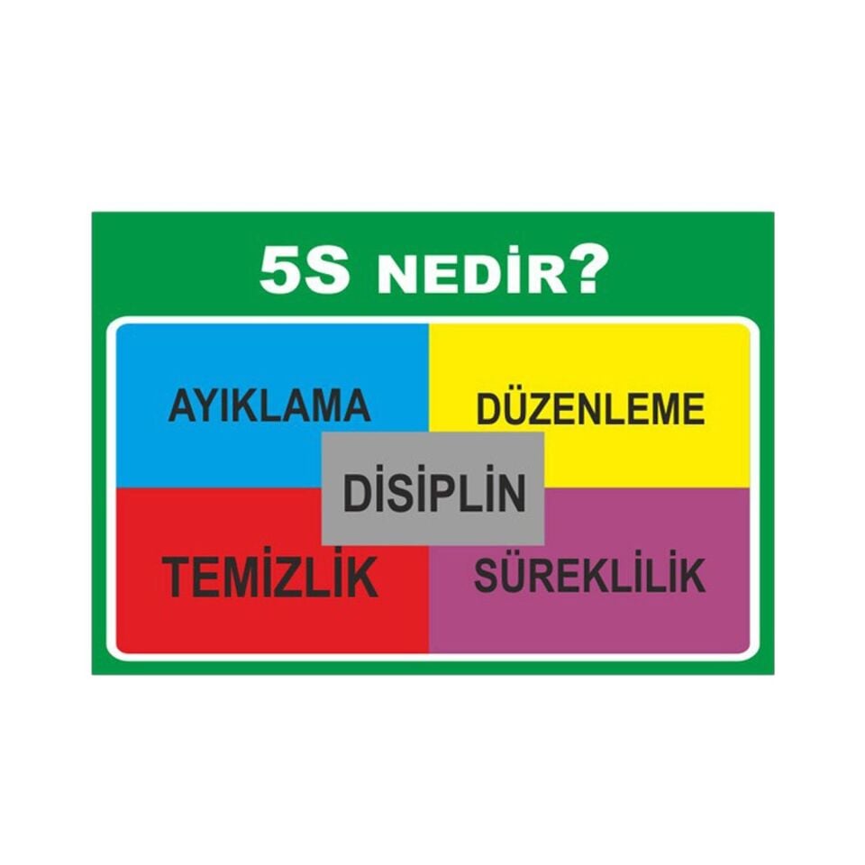 5S Etkili Çalışma Levhası 005 (5S Nedir) 50x70 cm Dekota