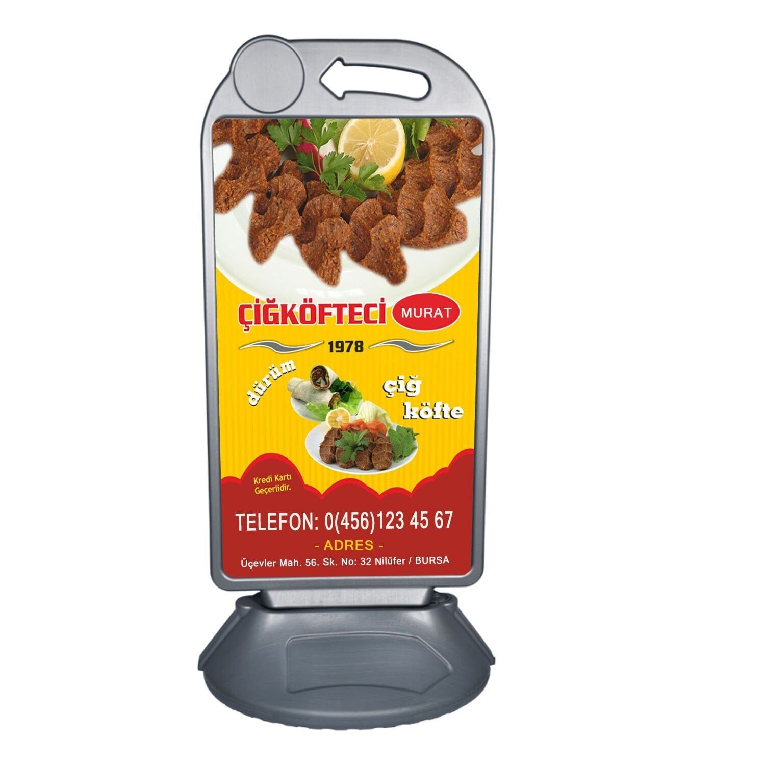 Gri Reklam Dubası 50x90 cm (4540) (Özel Tasarım)