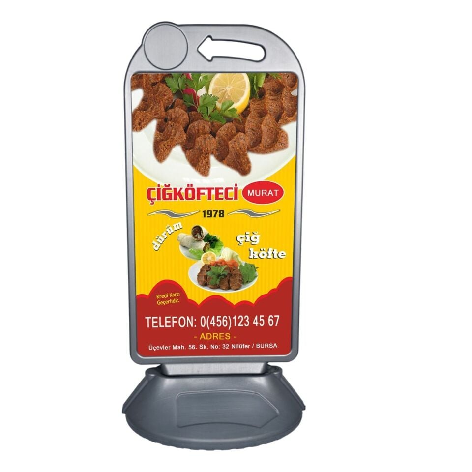 Gri Reklam Dubası 50x90 cm (4540) (Özel Tasarım)