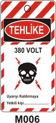 380 Volt (Asılabilir Etiket)