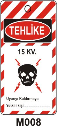 15 KV. (Asılabilir Etiket)