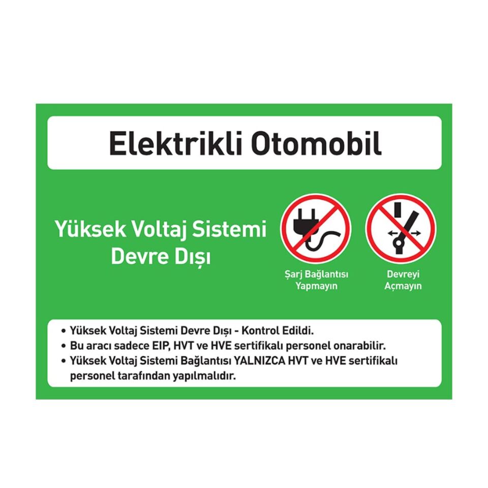 Elektrikli Otomobil Levhası