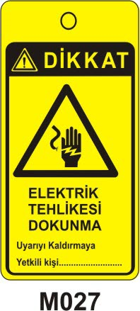 Elektirik Tehlikesi Dokunma (Asılabilir Etiket)