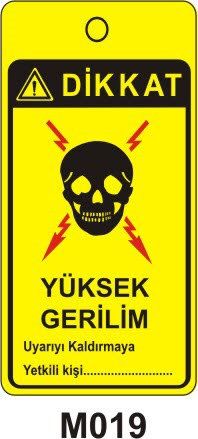 Yüksek Gerilim (Asılabilir Etiket)