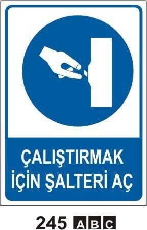 Çalıştırmak için Şalteri Aç