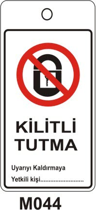Kilitli Tutma (Askılı Etiket)