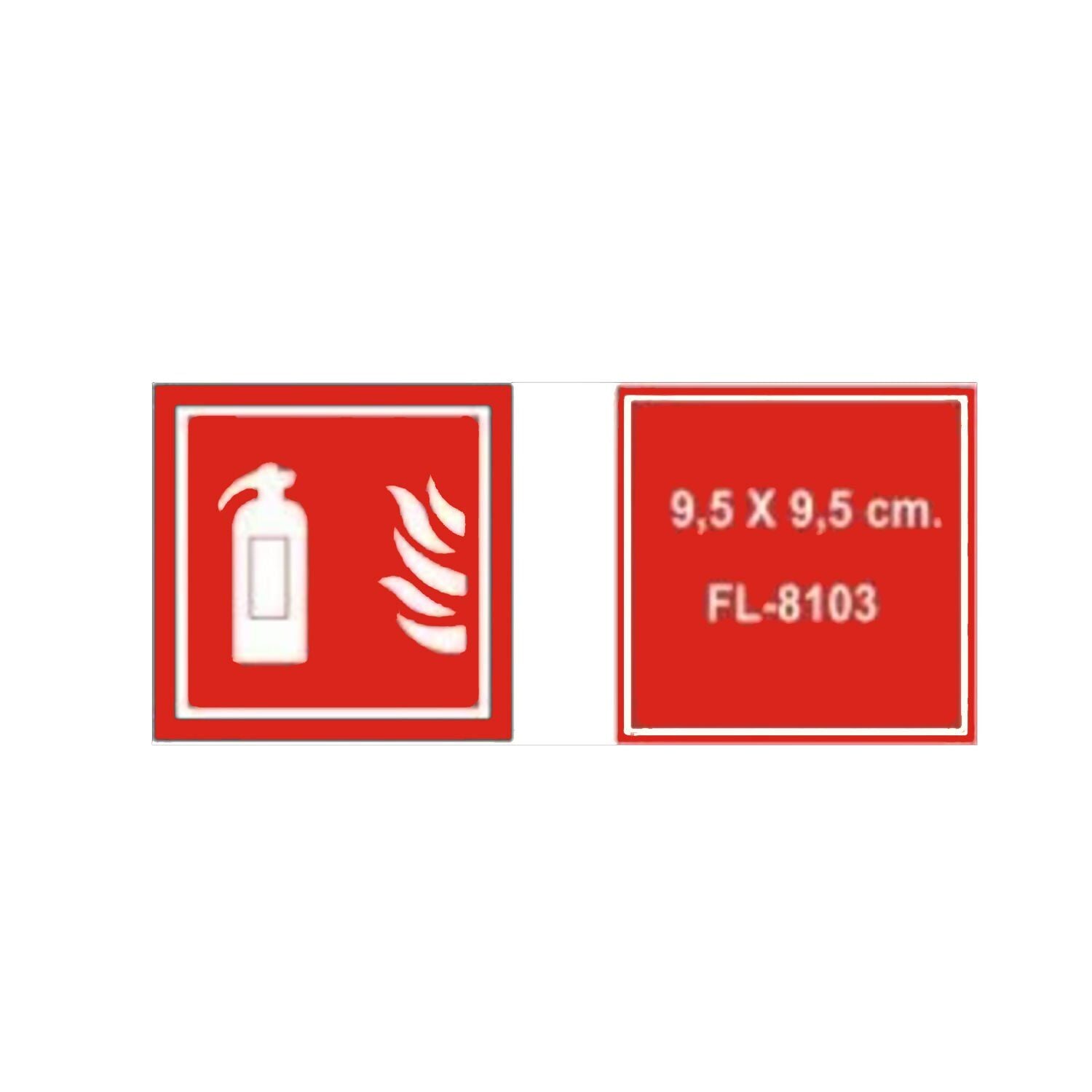 Yangın Söndürücü Fotolümen Levha 9,5x9,5 cm