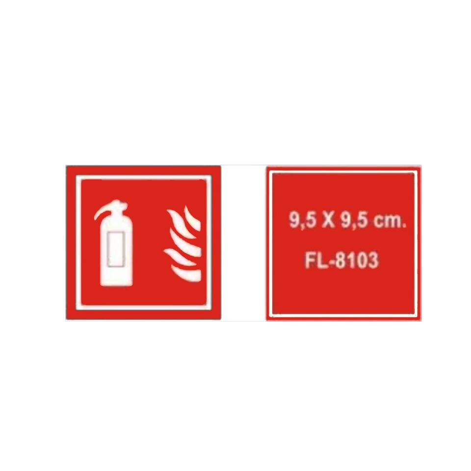 Yangın Söndürücü Fotolümen Levha 9,5x9,5 cm