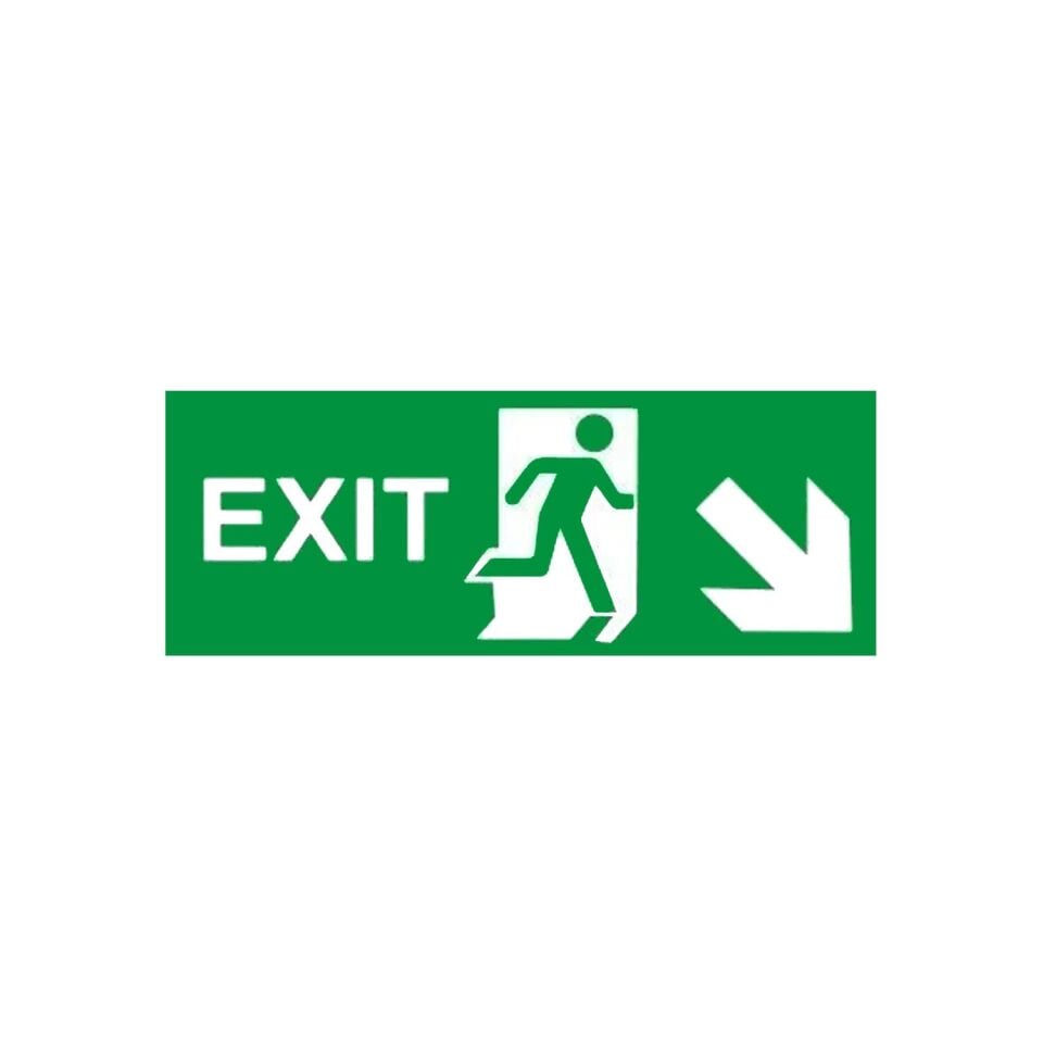 Exit Sağ Aşağı Ok (Fotolümenli Levha)