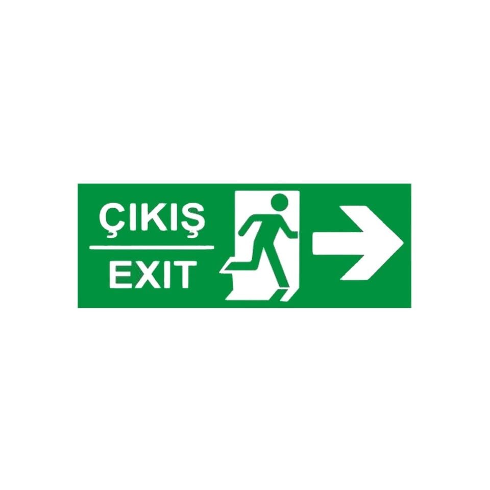 Çıkış Exit Sağ Ok (Fotolümenli Levha)