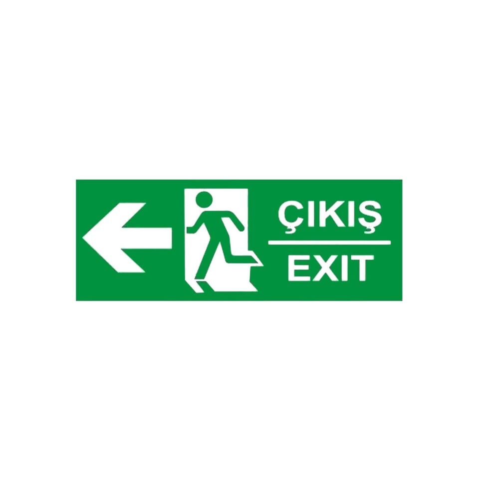Çıkış Exıt Sol Ok (Fotolümenli Levha)