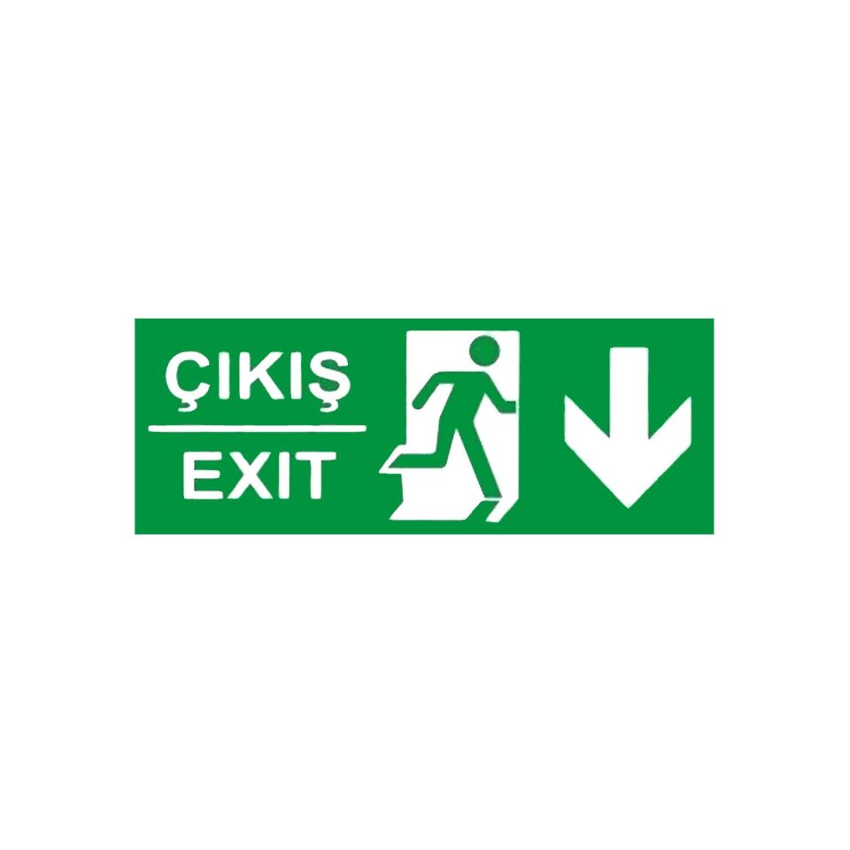 Çıkış Exit Aşağı Ok (Fotolümenli Levha)
