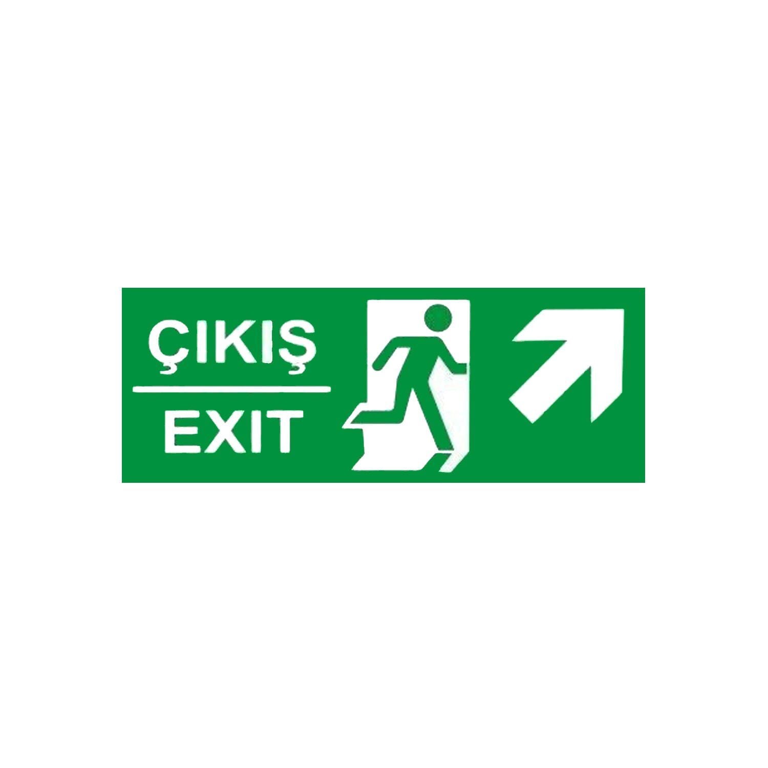 Çıkış Exit Sağ Yukarı Ok (Fotolümenli Levha)