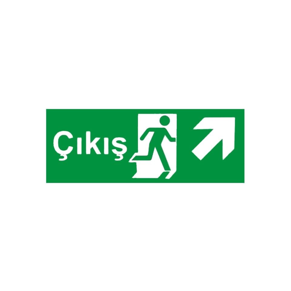 Sağ Yukarı Yönlü Fotolümenli Çıkış Levhası