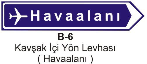 Kavşak İçi Yön Levhası (Havaalanı)