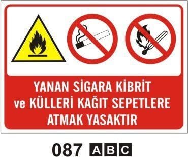 Yanan Sigara Kibrit ve Külleri Kağıt Sepetlerine Atmak Yasaktır