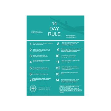 14 Gün Kuralı Levhası (İngilizce)