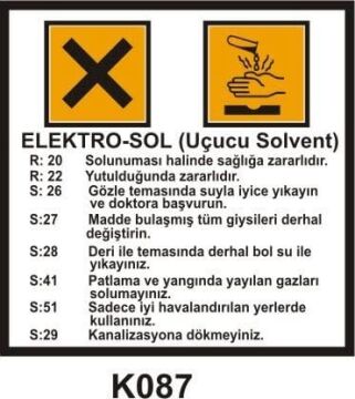 Tehlikeli Madde Ambalaj Saklama Kapları Etiketleri