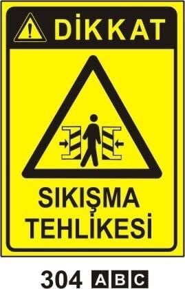 Sıkışma Tehlikesi Levhası