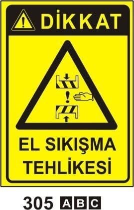 El Sıkışma Tehlikesi Levhası