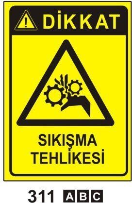 Sıkışma Tehlikesi Levhası