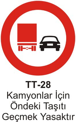 Kamyonlar İçin Öndeki Aracı Geçmek Yasaktır