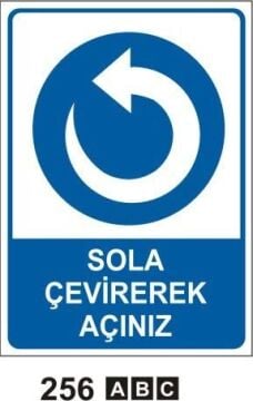 Sola Çevirerek Açınız Levhası