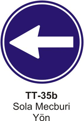 Sola Mecburi Yön Levhası