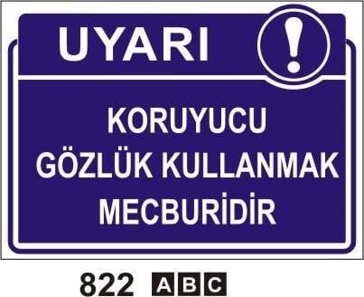 Koruyucu Gözlük kullanmak Mecburidir Levhası