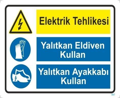 Elektrik Tehlikesi Yalıtkan Eldiven Kullan Yalıtkan Ayakkabı Kullan