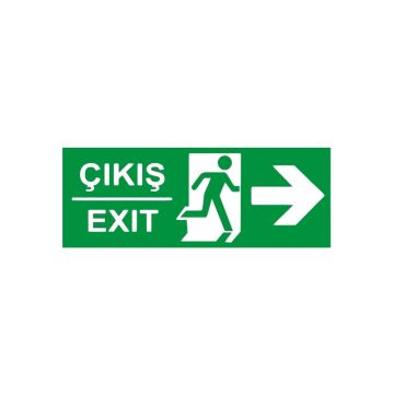 Çıkış Exit Sağ Ok (Fotolümenli Levha)